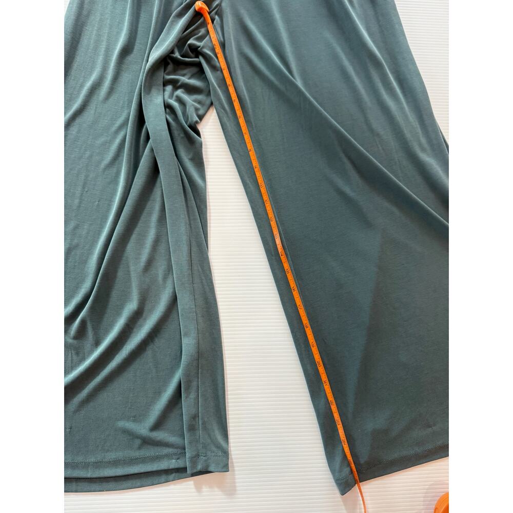 Anthropologie Rebecca Smocked Wide Leg Jumpsuit Teal Women’s Medium Off Shoulder - Picture 13 of 16